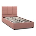 Kingston Megapap velvet bed with storage space in melon pink color 120x200cm.