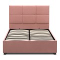 Kingston Megapap velvet bed with storage space in melon pink color 120x200cm.