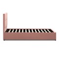 Kingston Megapap velvet bed with storage space in melon pink color 120x200cm.