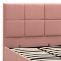 Kingston Megapap velvet bed with storage space in melon pink color 120x200cm.