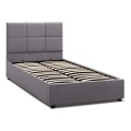 Kingston Megapap velvet bed with storage space in grey color 120x200cm.