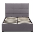 Kingston Megapap velvet bed with storage space in grey color 120x200cm.