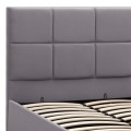 Kingston Megapap velvet bed with storage space in grey color 120x200cm.