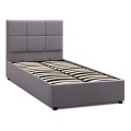Kingston Megapap velvet bed with storage space in grey color 100x200cm.