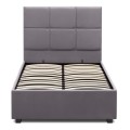 Kingston Megapap velvet bed with storage space in grey color 100x200cm.