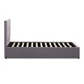 Kingston Megapap velvet bed with storage space in grey color 100x200cm.