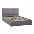 Kingston Megapap velvet bed with storage space in grey color 150x200cm.