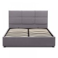 Kingston Megapap velvet bed with storage space in grey color 150x200cm.