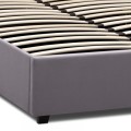 Kingston Megapap velvet bed with storage space in grey color 150x200cm.