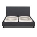 Flat Megapap fabric bed in anthracite color 150x200cm.