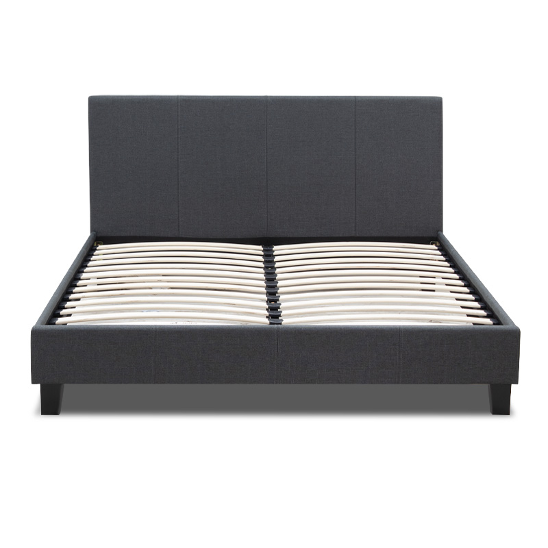 Flat Megapap fabric bed in anthracite color 150x200cm.