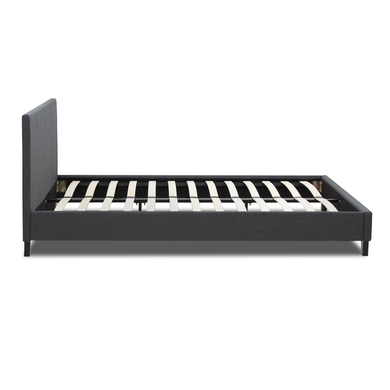 Flat Megapap fabric bed in anthracite color 150x200cm.