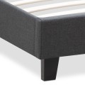 Flat Megapap fabric bed in anthracite color 150x200cm.