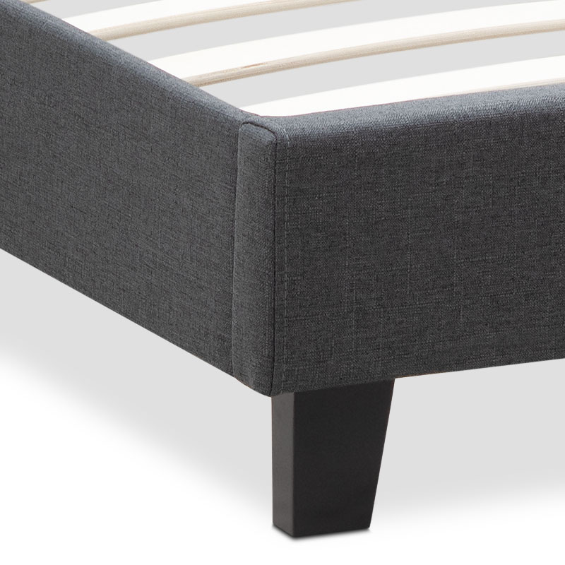 Flat Megapap fabric bed in anthracite color 150x200cm.