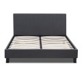 Flat Megapap fabric bed in anthracite color 140x190cm.