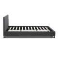 Flat Megapap fabric bed in anthracite color 140x190cm.
