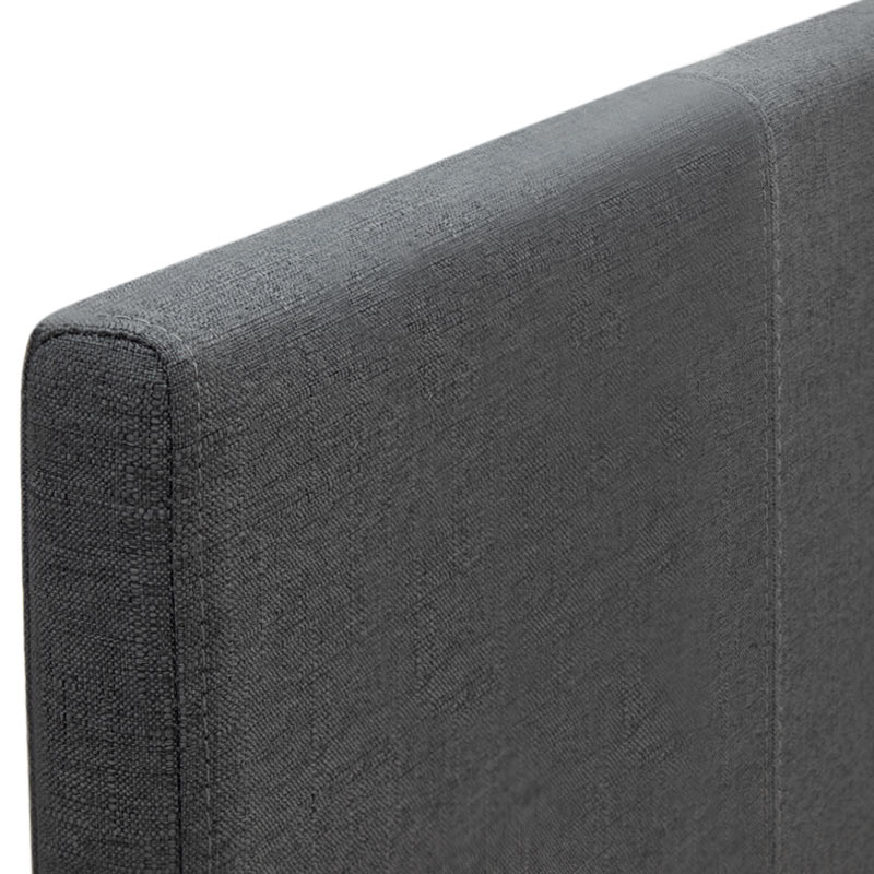 Flat Megapap fabric bed in anthracite color 140x190cm.