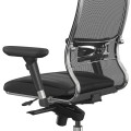 Samurai L1-2D Megapap ergonomic office chair with TS Mesh fabric and PU Leather color black 69x70x122/130cm.