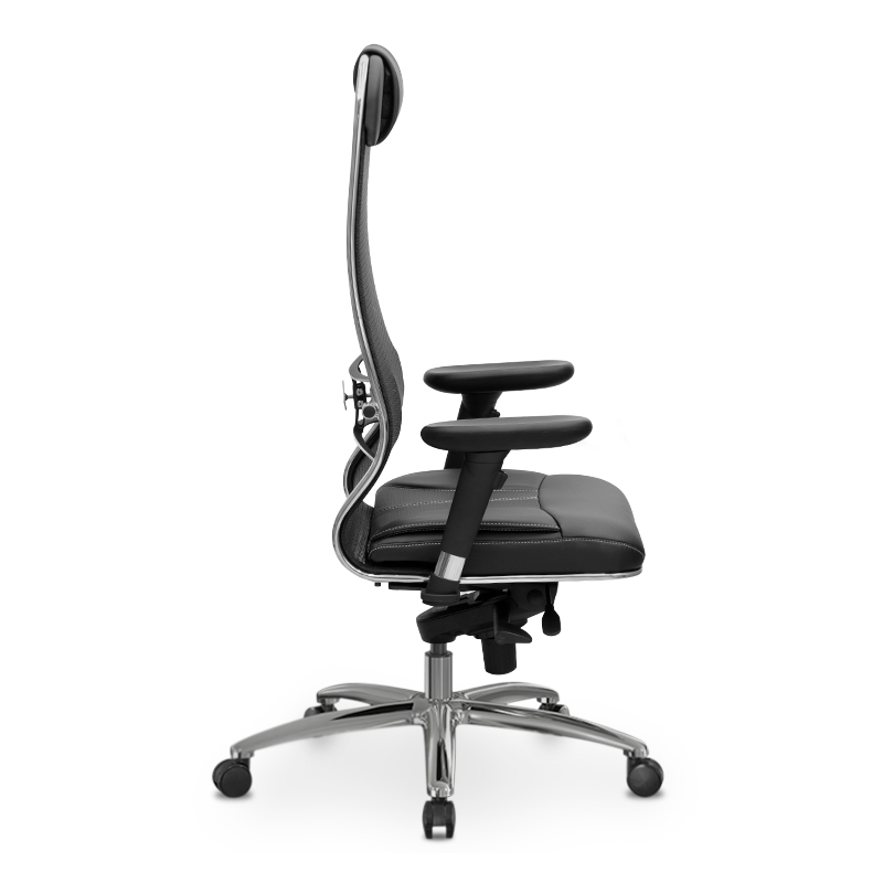 Samurai L1-2D Megapap ergonomic office chair with TS Mesh fabric and PU Leather color black 69x70x122/130cm.