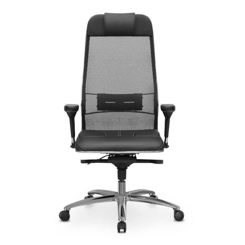 Samurai L1-2D Megapap ergonomic office chair with TS Mesh fabric and PU Leather color black 69x70x122/130cm.