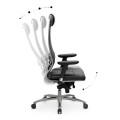 Samurai L1-2D Megapap ergonomic office chair with TS Mesh fabric and PU Leather color black 69x70x122/130cm.