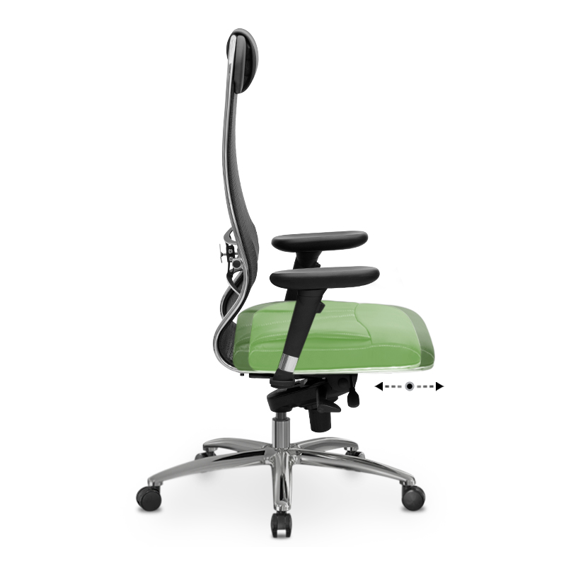 Samurai L1-2D Megapap ergonomic office chair with TS Mesh fabric and PU Leather color black 69x70x122/130cm.