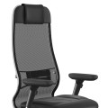 Samurai L1-2D Megapap ergonomic office chair with TS Mesh fabric and PU Leather color black 69x70x122/130cm.