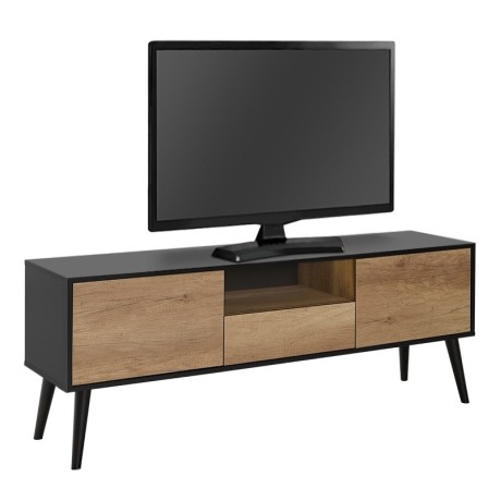Style Megapap melamine tv furniture in black-tori color 160x41x58cm.