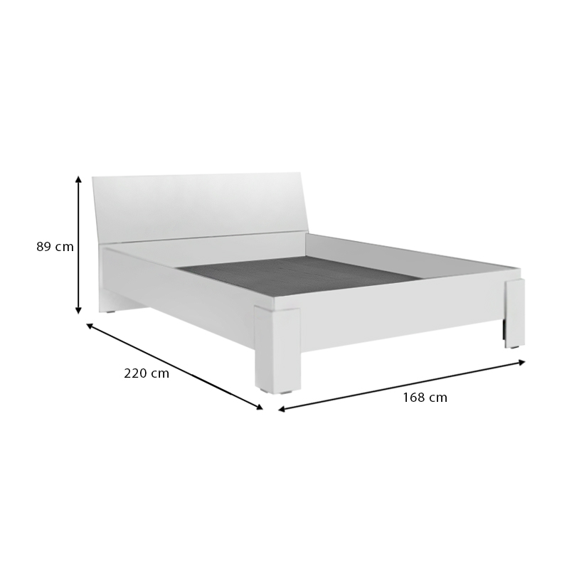 Robin Megapap melamine bed in white 160x200cm.