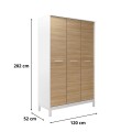 London Megapap 3 doors melamine wardrobe in oak - white color 120x52x202cm.