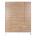 London Megapap 4 doors melamine wardrobe in oak - white color 159x52x202cm.
