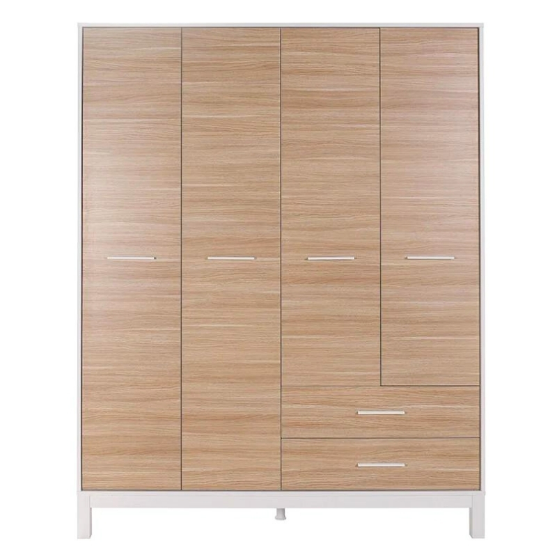 London Megapap 4 doors melamine wardrobe in oak - white color 159x52x202cm.