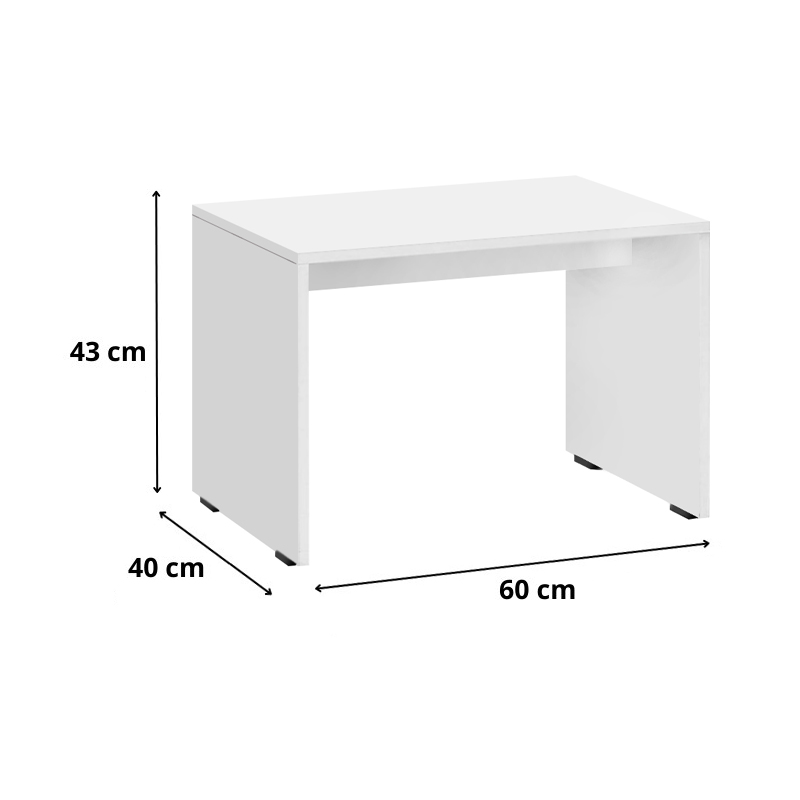 Rio Megapap melamine coffee - office table in white color 60x40x43cm.