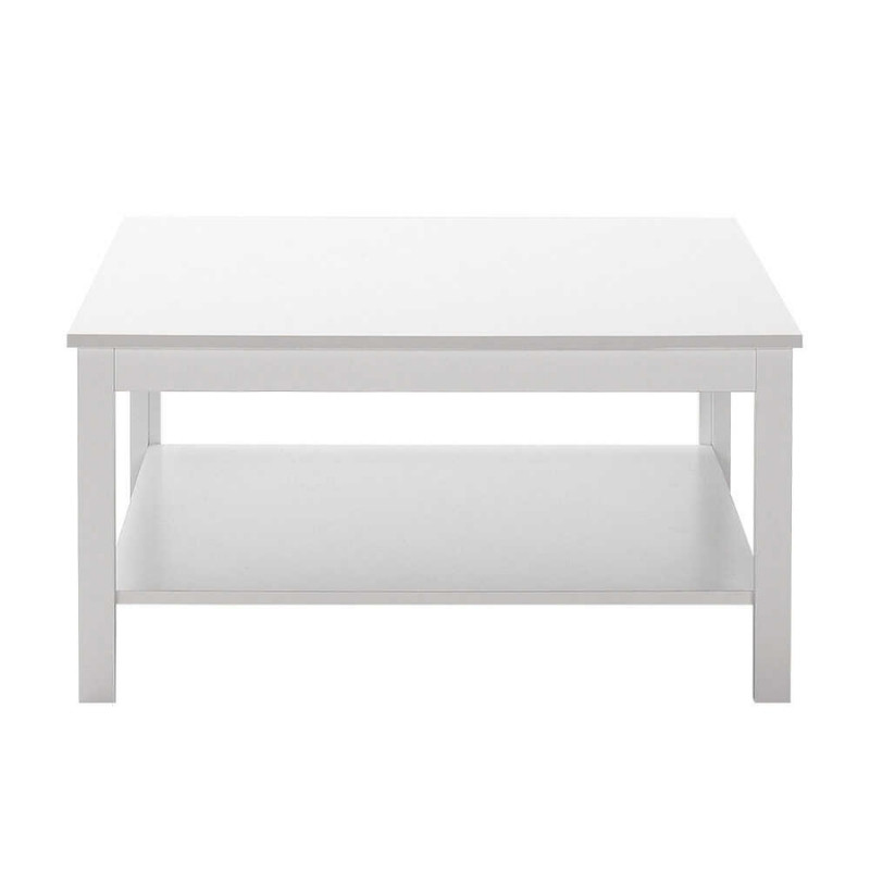 Rustic Megapap melamine coffee table in white color 80x80x40cm.