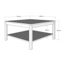 Rustic Megapap melamine coffee table in white color 80x80x40cm.