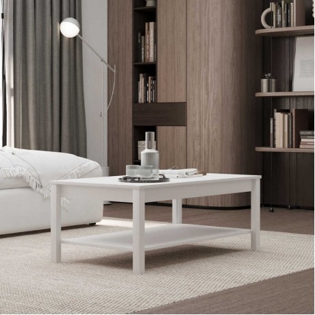 Τραπεζάκι σαλονιού Rustic Megapap χρώμα λευκό 103x60x40εκ.