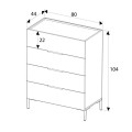 Oryana Megapap melamine chest of drawers in walnut color 80x44x104cm.