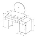 Dior Megapap melamine dressing table in mink color 108x45x130cm.