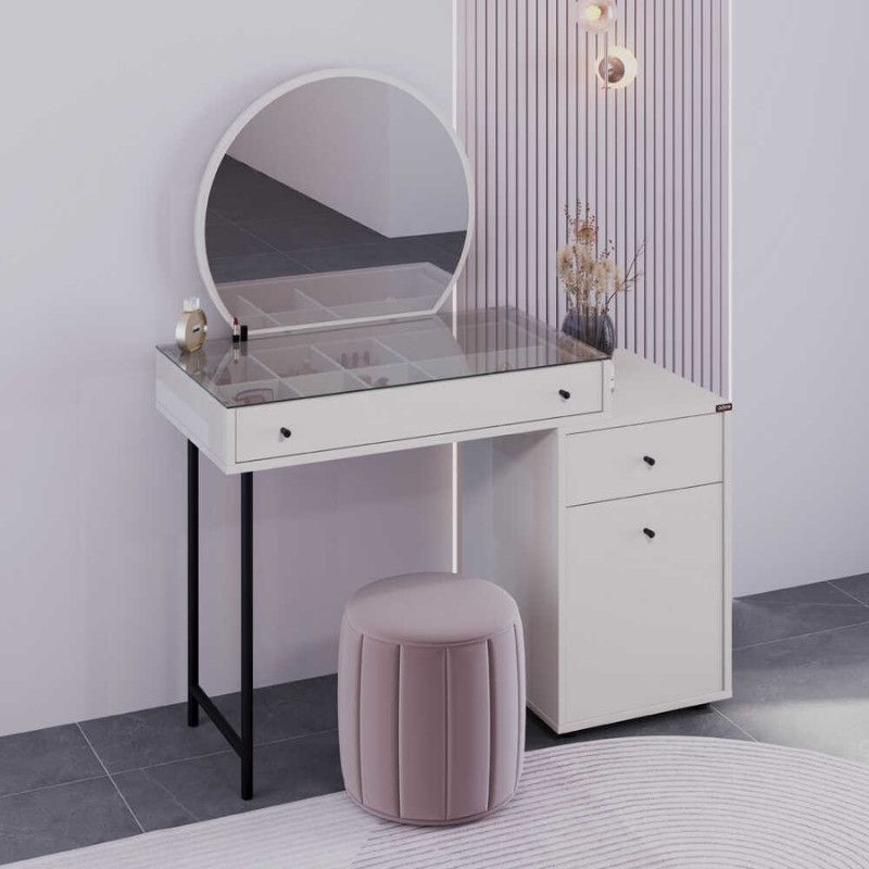 Dior Megapap melamine dressing table in mink color 108x45x130cm.