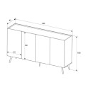 Μπουφές Luna Megapap χρώμα florida oak 180x43x100εκ.