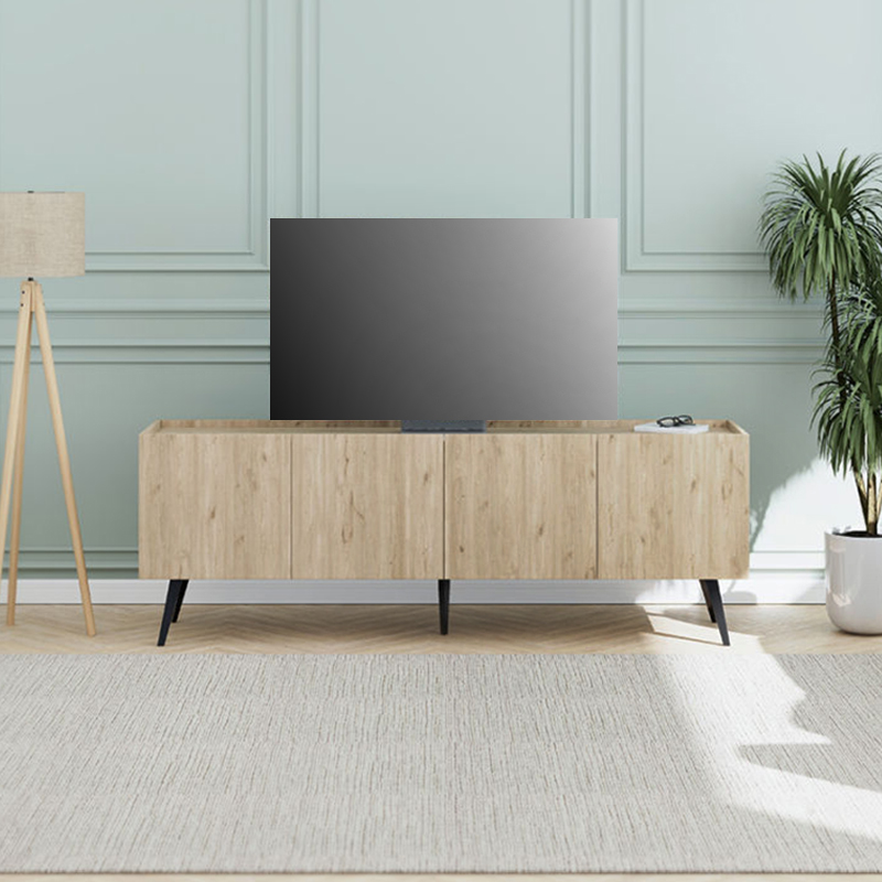 Luna Megapap melamine TV unit in oak color 180x41x62cm.