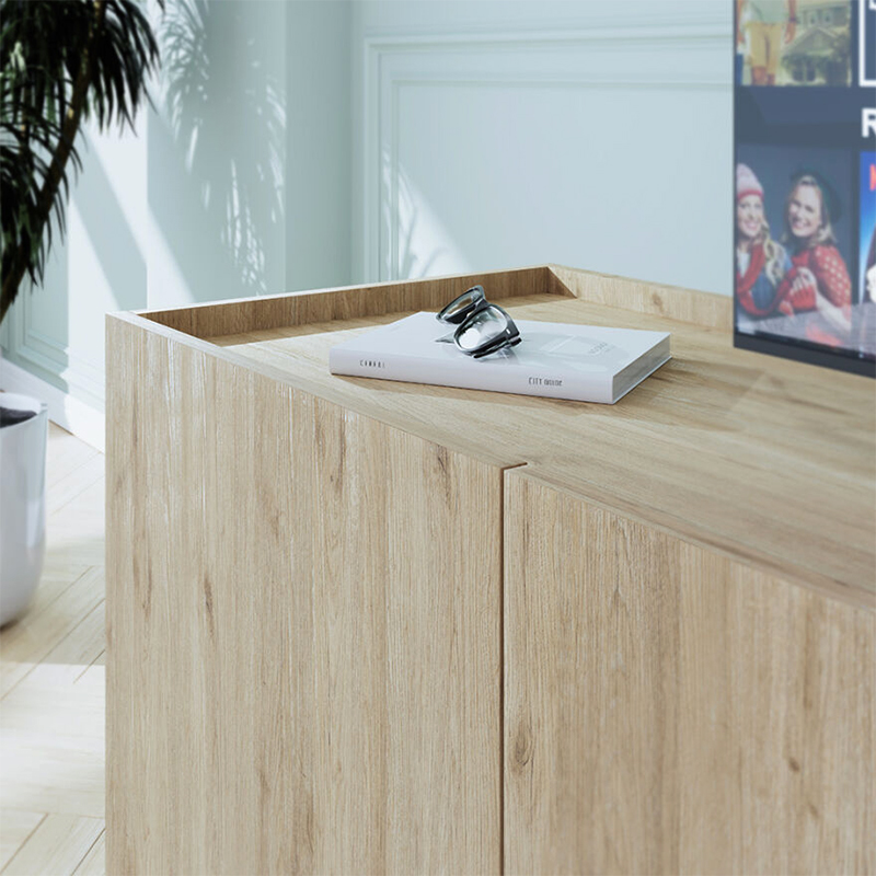 Luna Megapap melamine TV unit in oak color 180x41x62cm.