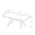 Luna Megapap melamine dining table in florida oak color 181x90x75cm.