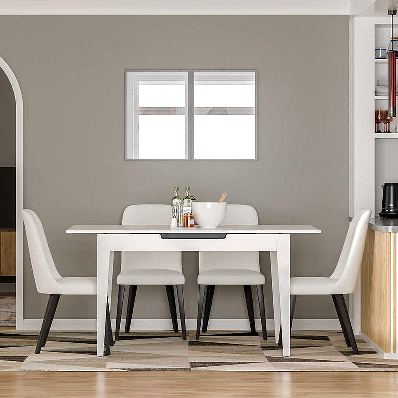 Trendline Megapap melamine extendable table in white color 120/150x70x75cm.