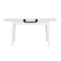 Trendline Megapap melamine extendable table in white color 120/150x70x75cm.