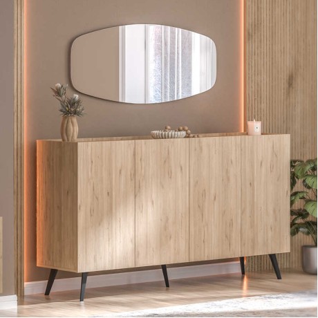Luna Megapap wall mirror in black color 120x2x52cm.