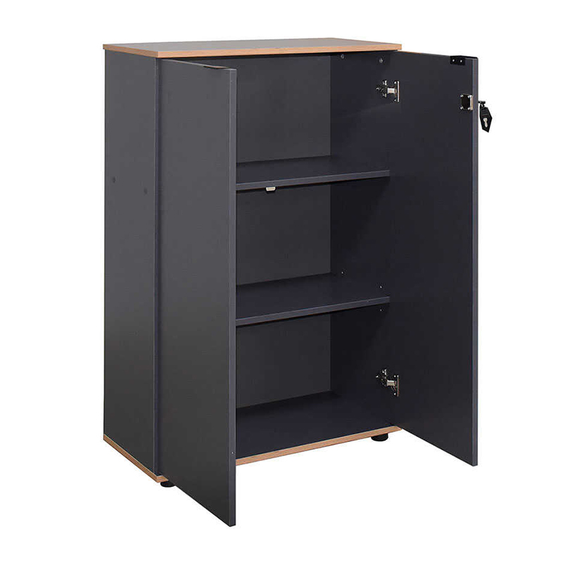 Rio Megapap melamine office file cabinet with lock in anthracite color 72x34x109cm.