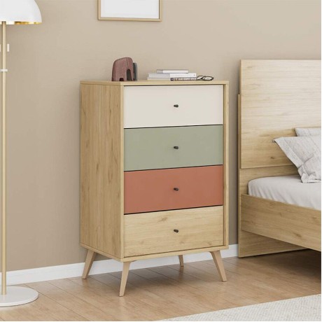Συρταριέρα Terra Megapap χρώμα florida oak 60x44x100εκ.