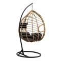 Veronica Megapap metallic wicker hanging swing in natural color 108x75x195cm.