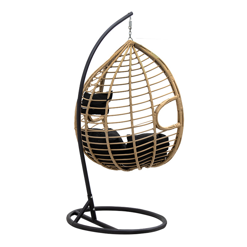 Veronica Megapap metallic wicker hanging swing in natural color 108x75x195cm.